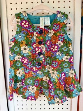 Paint by Numbers "Meadow" Peplum Top - Size 2T